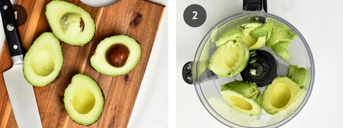 Step-by-step instructions on making an avocado puree for For Chocolate Avocado Mousse