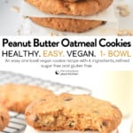 Vegan peanut butter oatmeal cookies