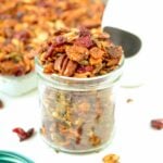 Grain-free granola in a small jar.