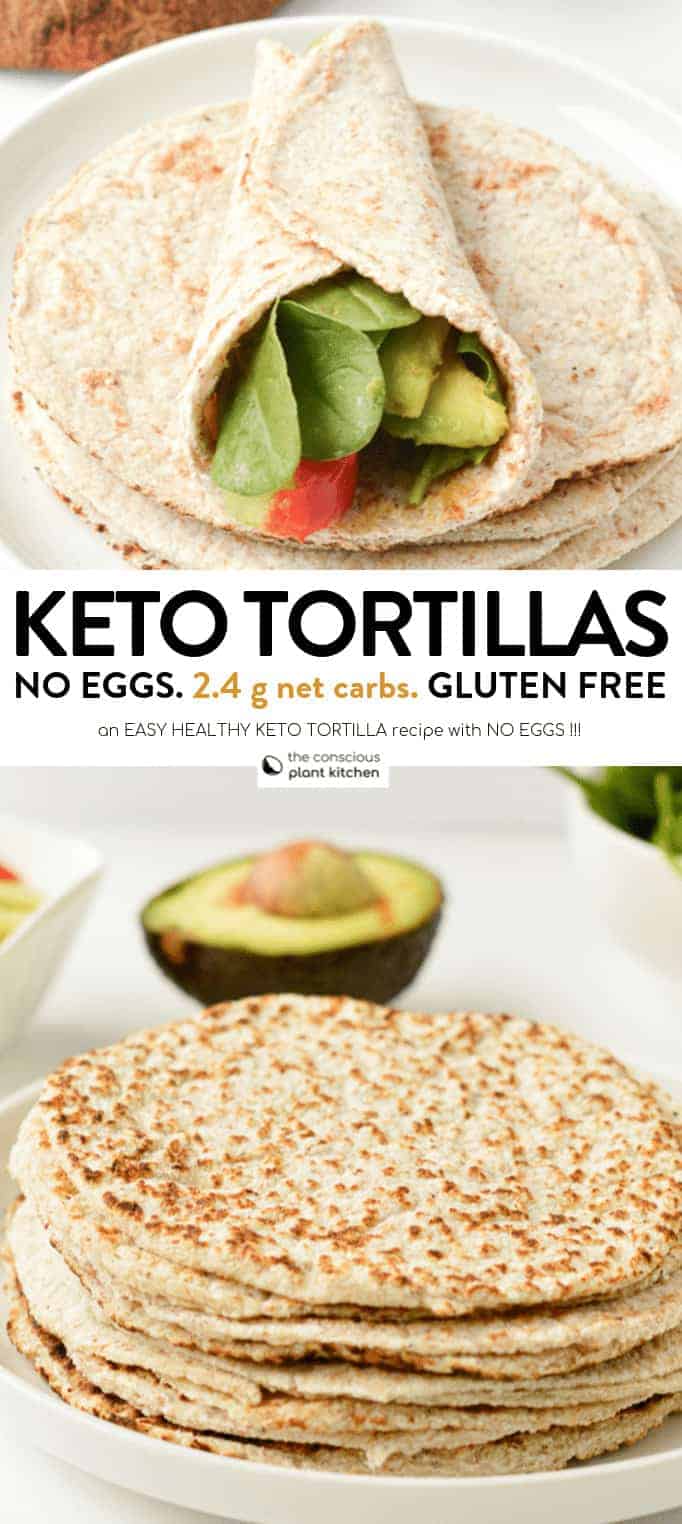 KETO TORTILLAS NO EGGS 2.4 g net carbs #ketotortillas #tortillas #keto #coconutflour #lowcarb #vegan #easy #coconut #wraps #psylliumhuks #5ingredients #flaxseed #easy #healthy #ketovegan #veganketo #glutenfree #paleo #eggfree #vegetarian