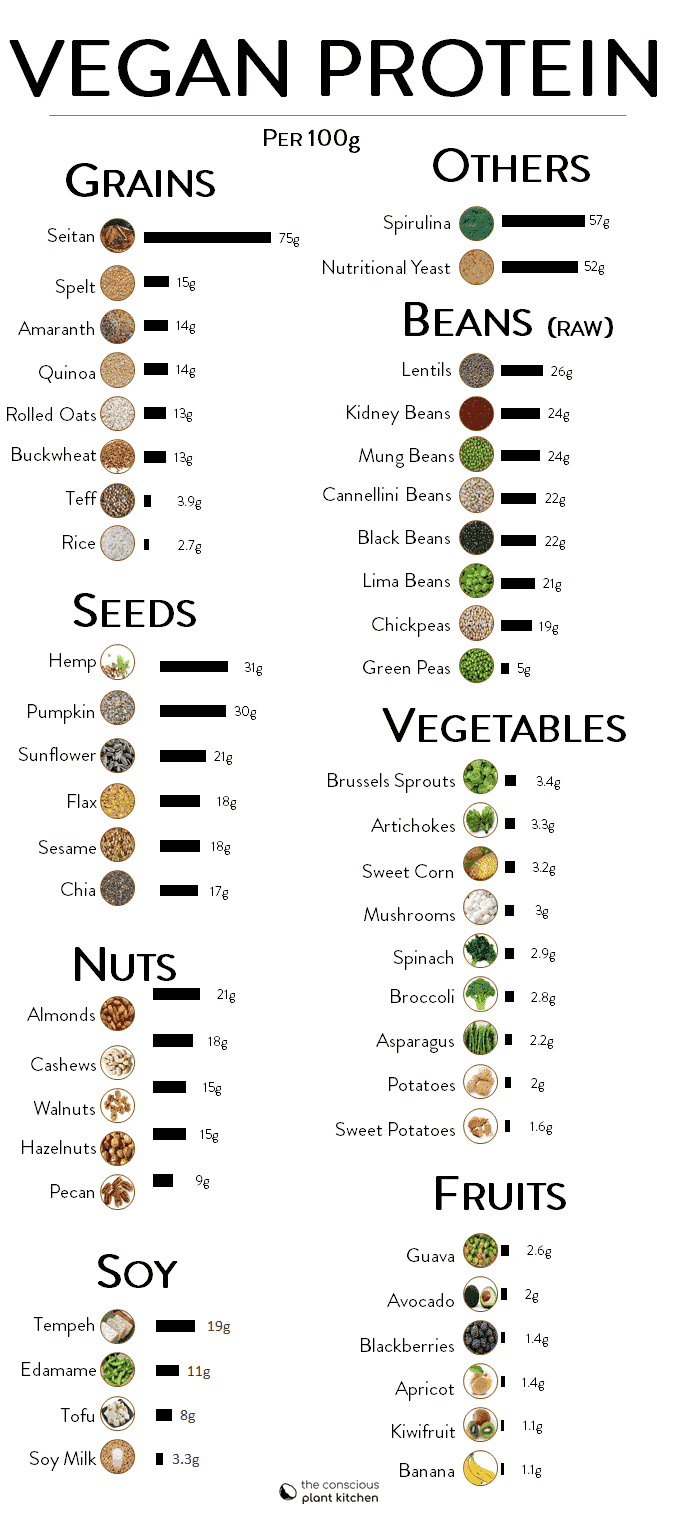 Vegan protein sources chart - The Conscious Plant Kitchen