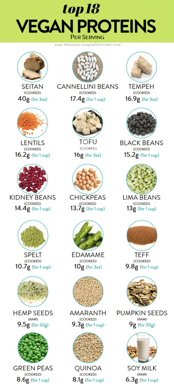 Protein Sources For Vegetarians Chart