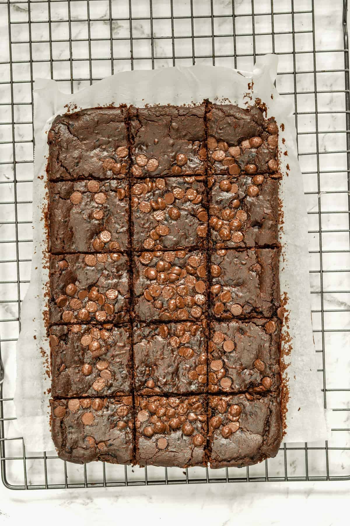 Black Bean Brownies - Sliced On A Cooling Rack