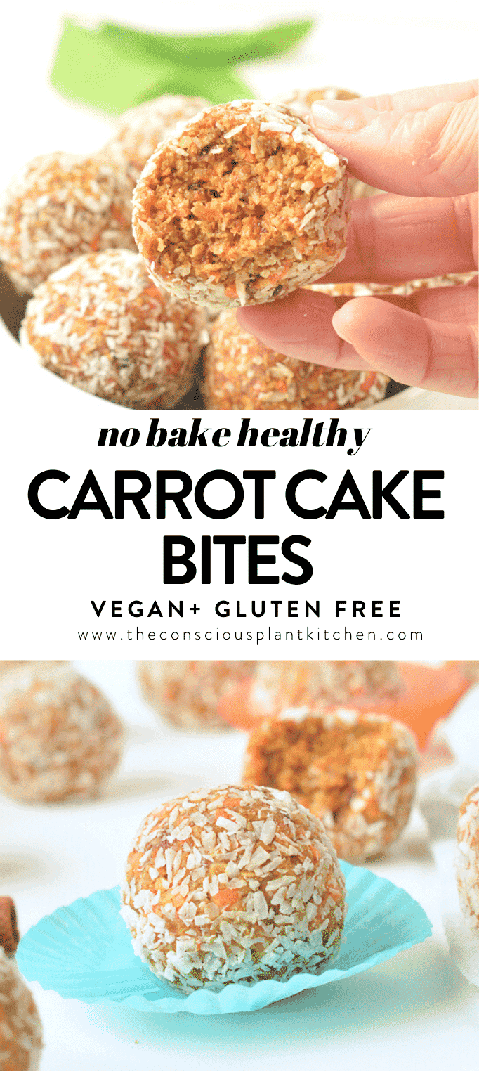 CARROT CAKE ENERGY BITES Easy + Healthy + Vegan #carrotcakeballs #energybites #carrotcakeballs #balls #easy #healthy #vegan #vegansnacks #rawcarrotcake #nobake