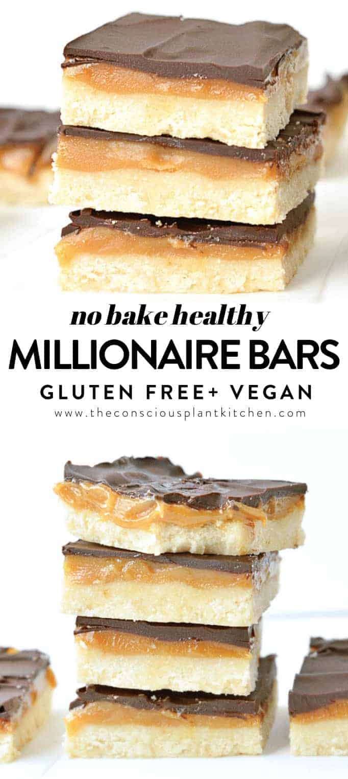 NO BAKE MILLIONAIRE BARS Easy + Healthy + Vegan #nobakebar #millionairebars #vegandesserts #vegan #glutenfree #easy #healthy #paleo #peanutbutter #keto
