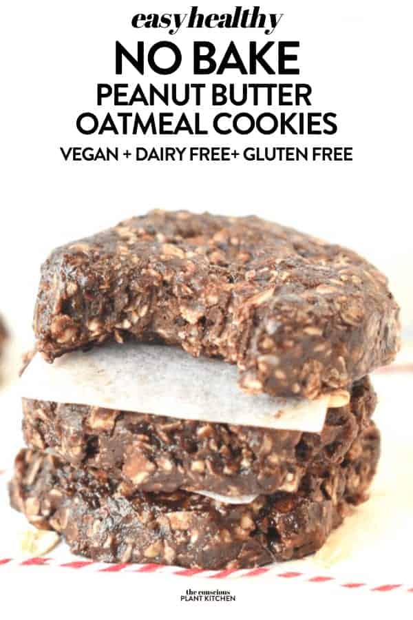 Healthy No Bake Chocolate Peanut Butter Oatmeal Cookies