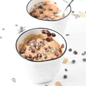 Easy Healthy Peanut Butter Mug Cake with Chocolate Chips
