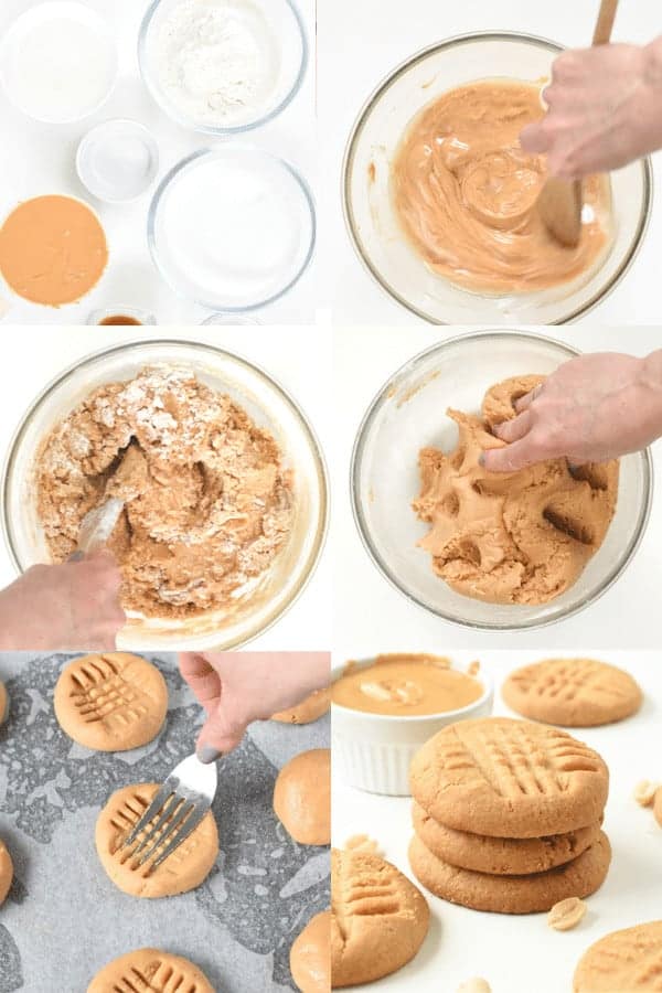 Easy 1-bowl healthy peanut butter cookies