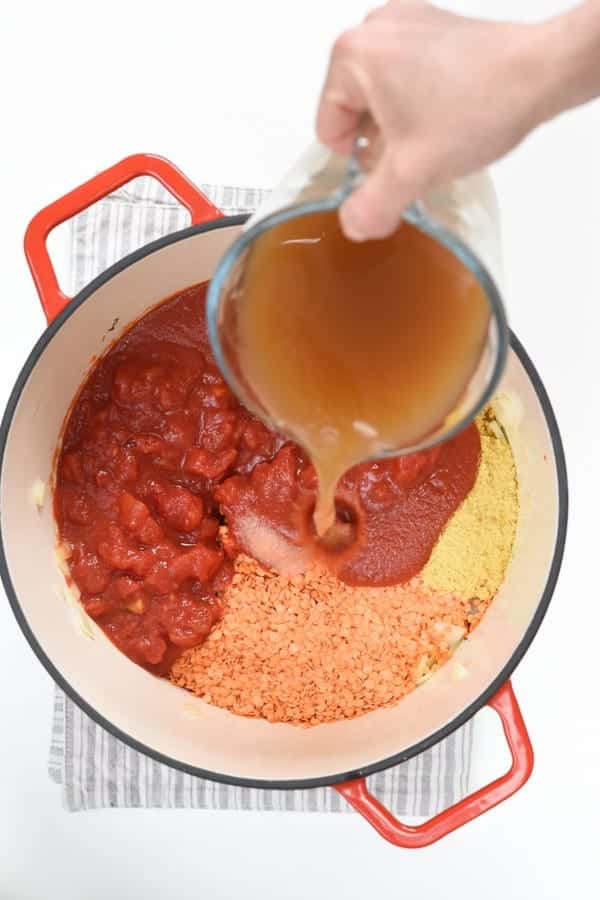 how to make vegan red lentil pasta sauce
