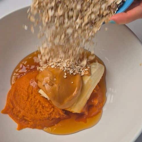 Pumpkin Banana Cookie ingredients in a bowl.