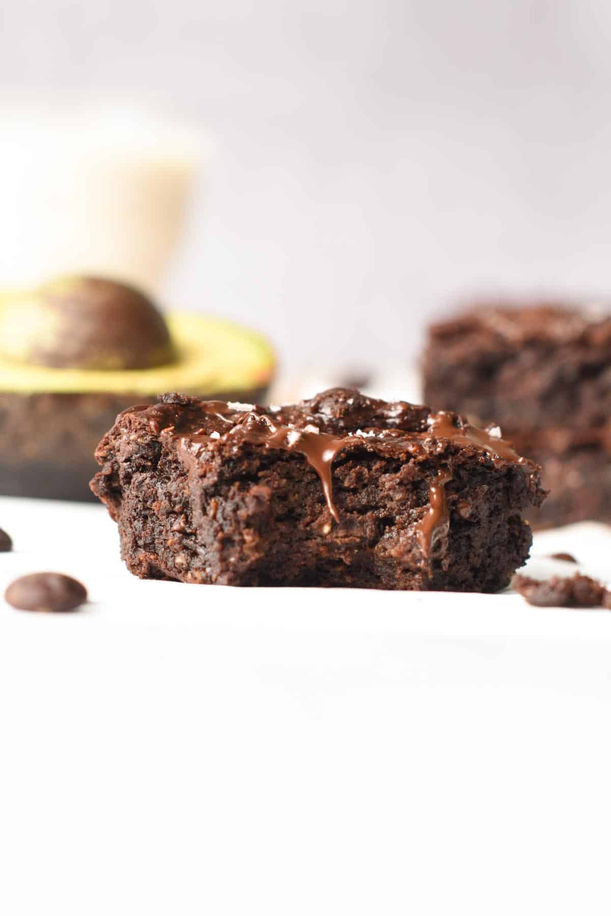 A square of Avocado Brownies