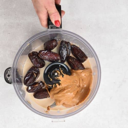 Hemp Cookie ingredients in a food processor.