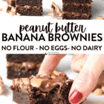 Peanut Butter Banana Brownies Healthy Vegan