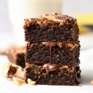 Vegan banana peanut butter brownies