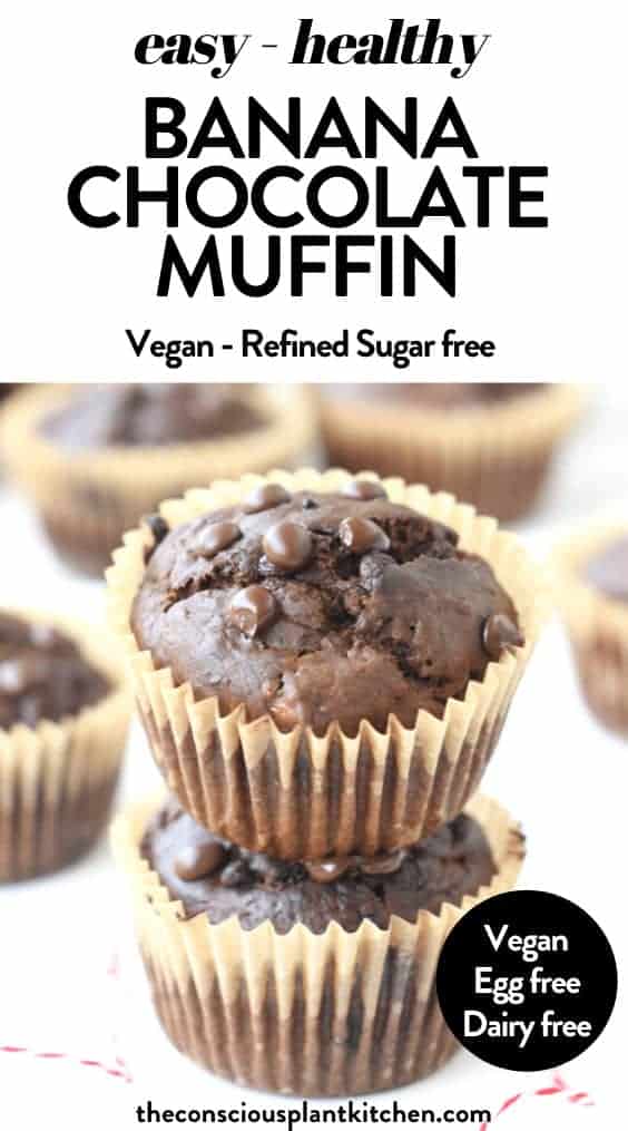 Vegan Chocolate Banana Muffins