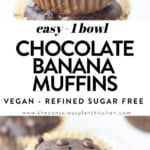 Vegan Double Chocolate Banana Muffins