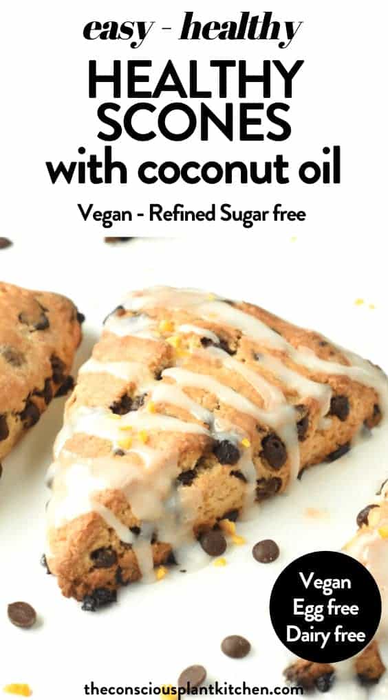 Vegan chocolate chip scones with coconut oil