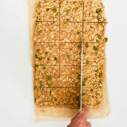 Slicing Healthy No-Bake Flapjacks