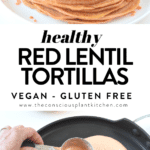Red lentil flatbread vegan gluten-free