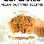 Healthy vegan carrot cake cupcakes