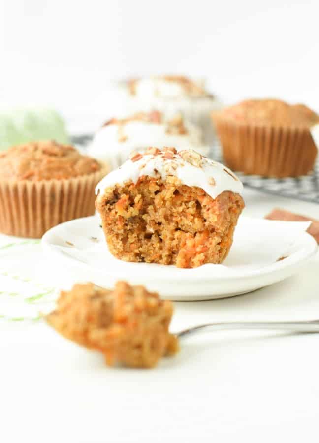 easy vegan carrot cake cupcakes with coconut cream frosting