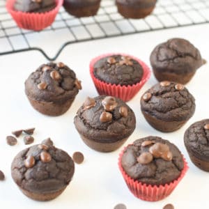 Chocolate Spinach Muffins (No Eggs, No Refined Sugar)