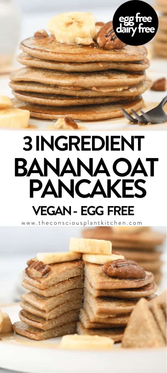 3 ingredient banana oat pancakes