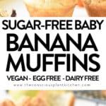 Sugar free vegan banana muffins