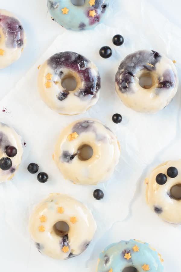 Vegan baked blueberry donuts