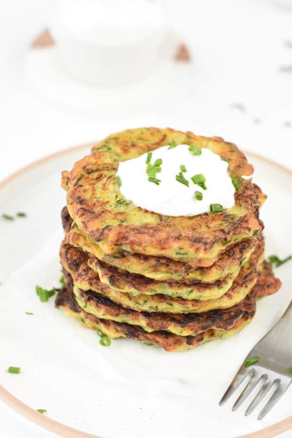 Vegan gluten free zucchini fritters