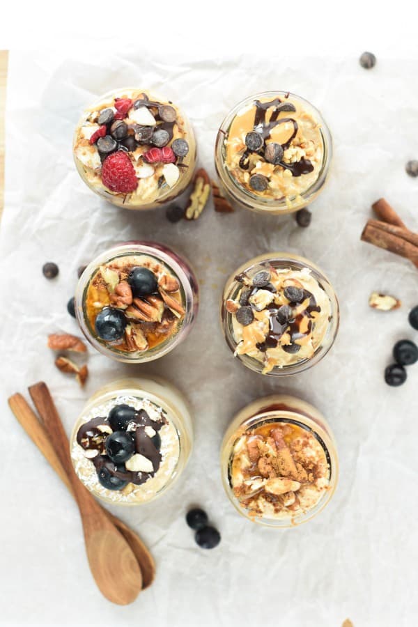 healthy overnight oats with protein powder