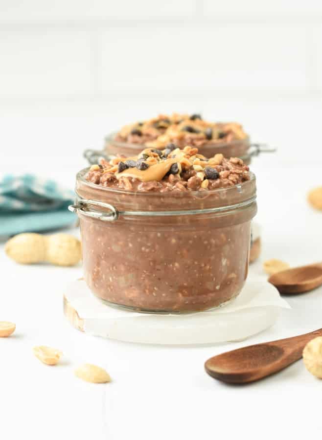 Chocolate Peanut butter overnight oats recipe