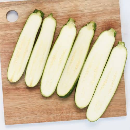 Sliced zucchini.