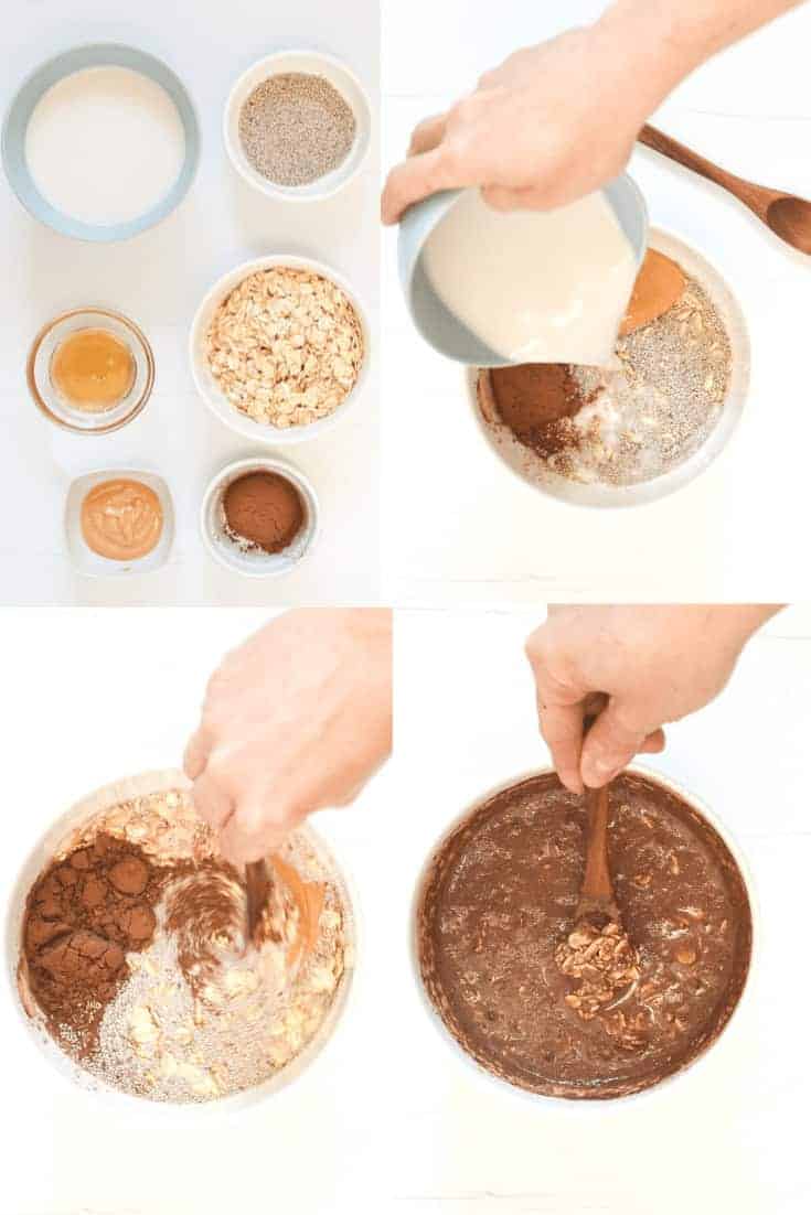 How to make chocolate peanut butter overnight oats