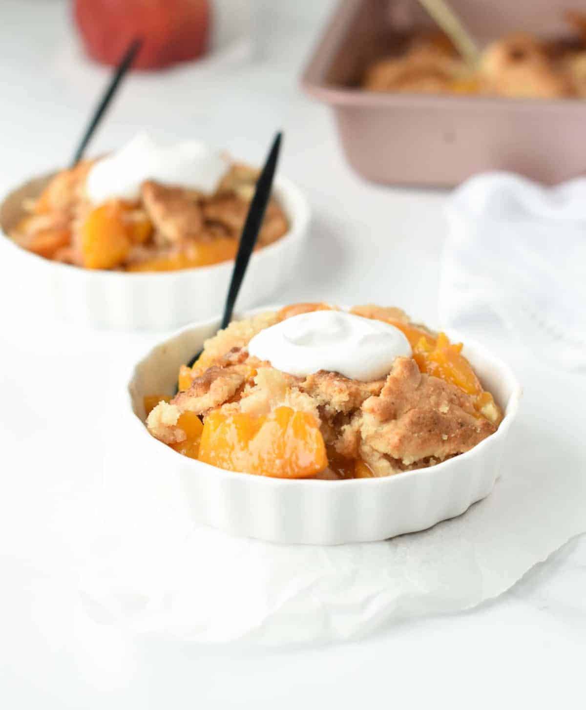 Vegan Gluten Free Peach Cobbler