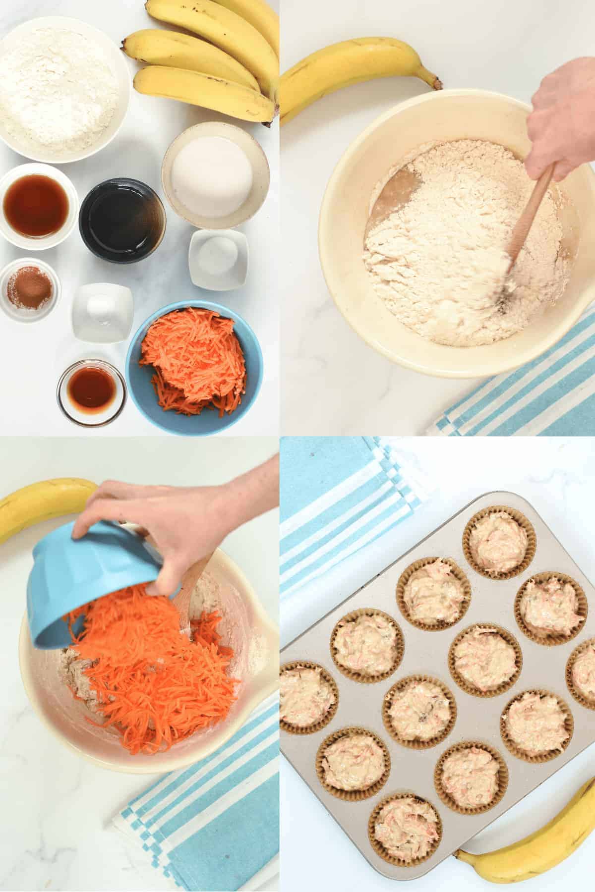 How to make Banana Carrot Muffins