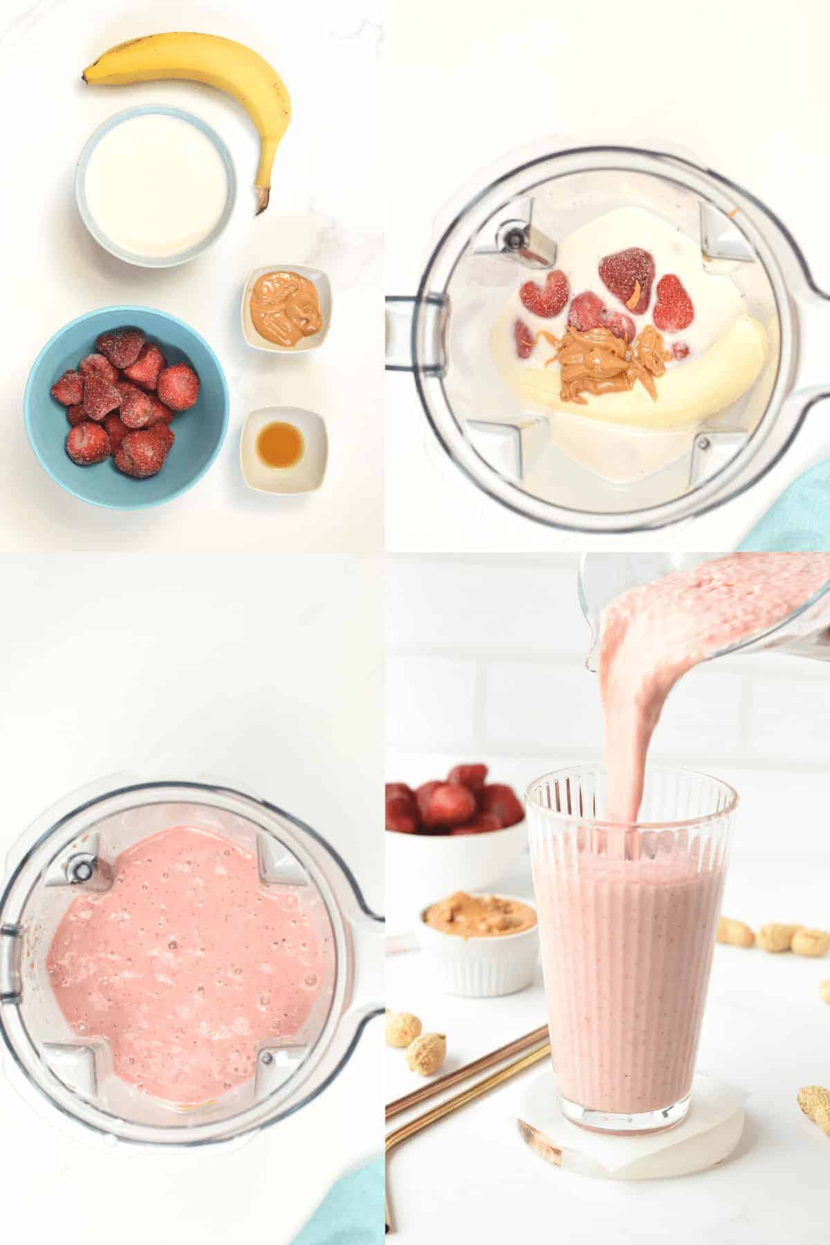 How to make Strawberry Peanut Butter Smoothie