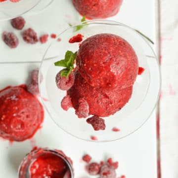 Sugar-free Vegan Raspberry Sorbet