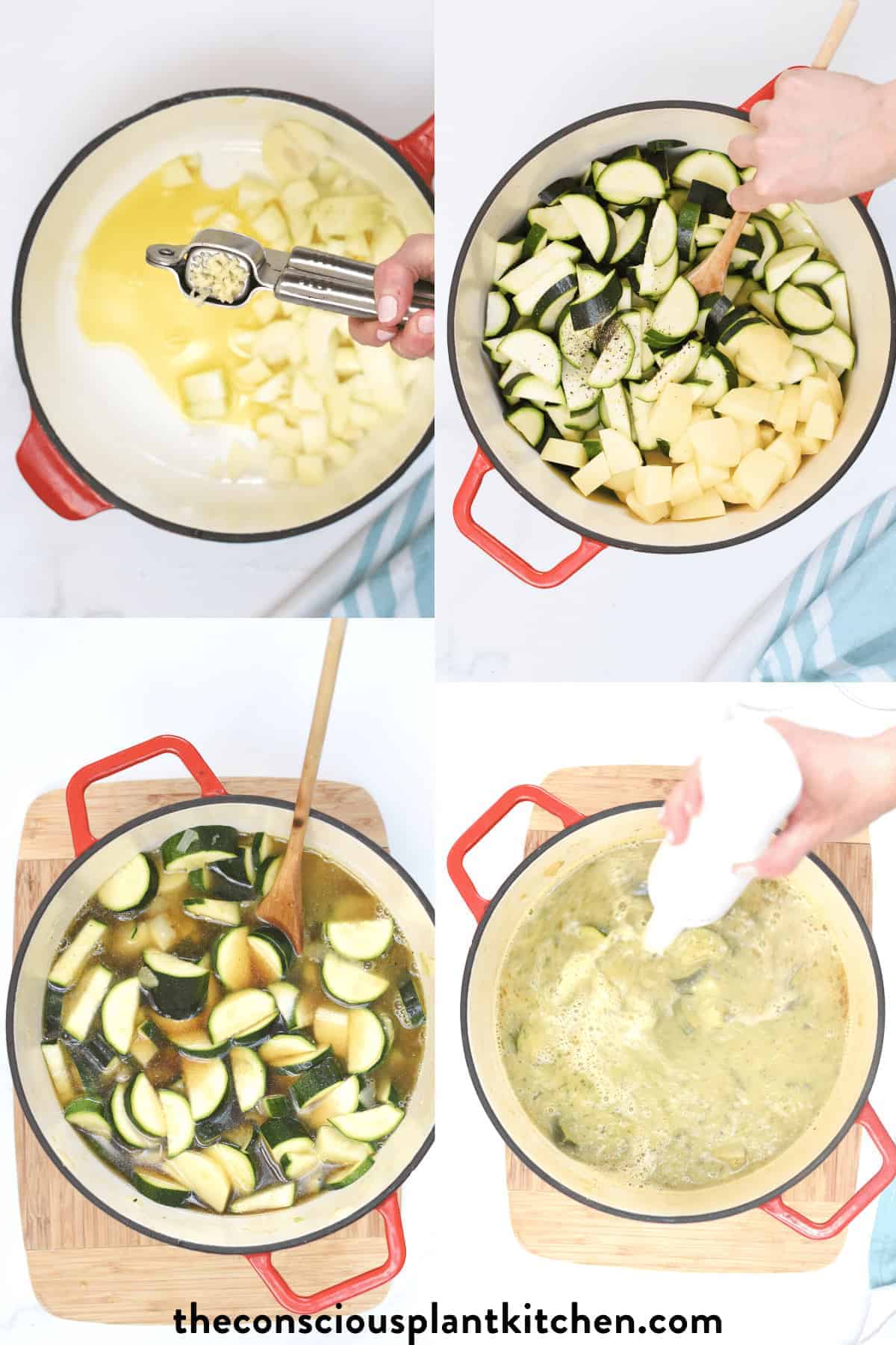 How to make Zucchini Potato Soup in a few pictures.