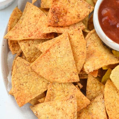 Air Fryer Tortilla Chips - Plant-Based on a Budget