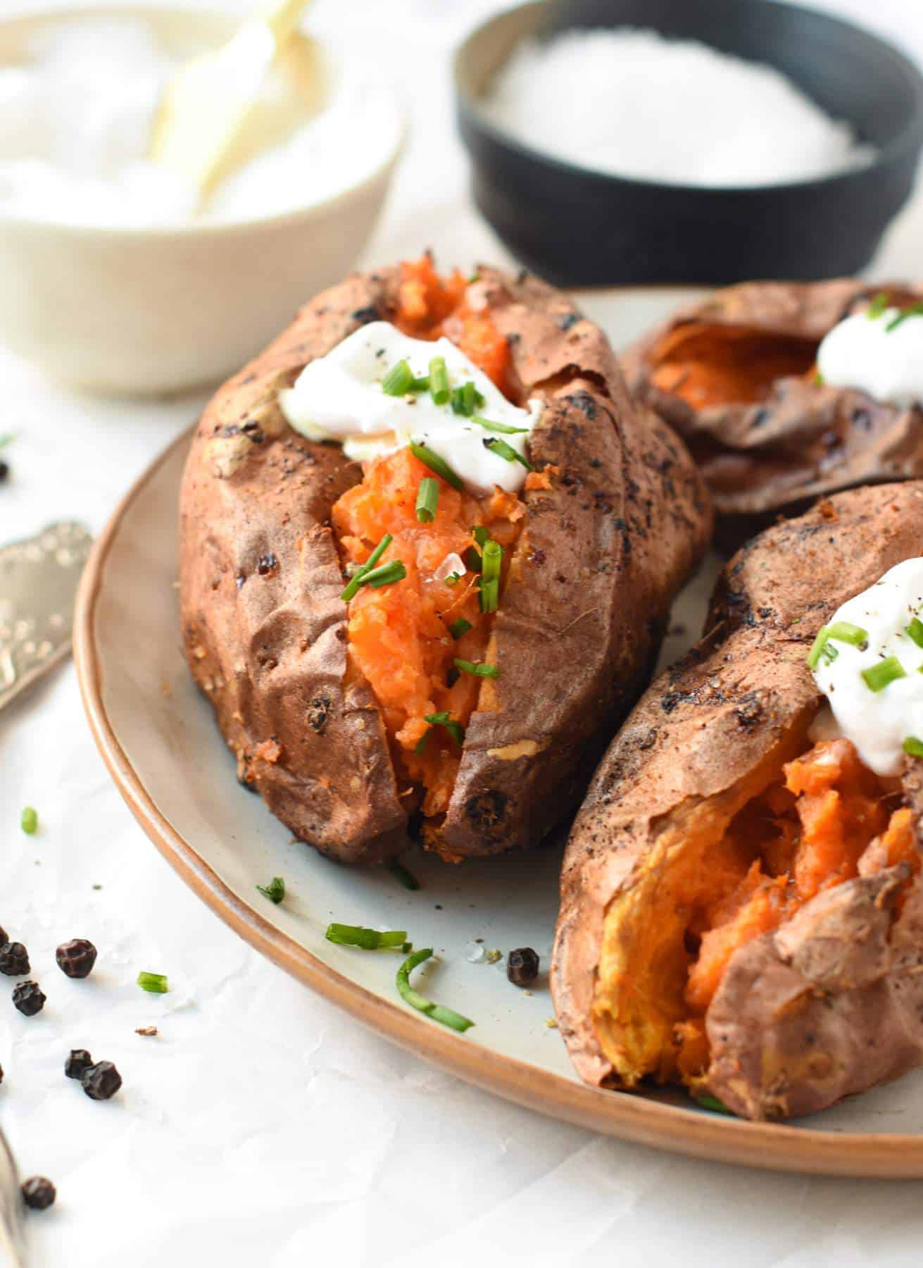 Air Fryer Sweet Potatoes on a plate.