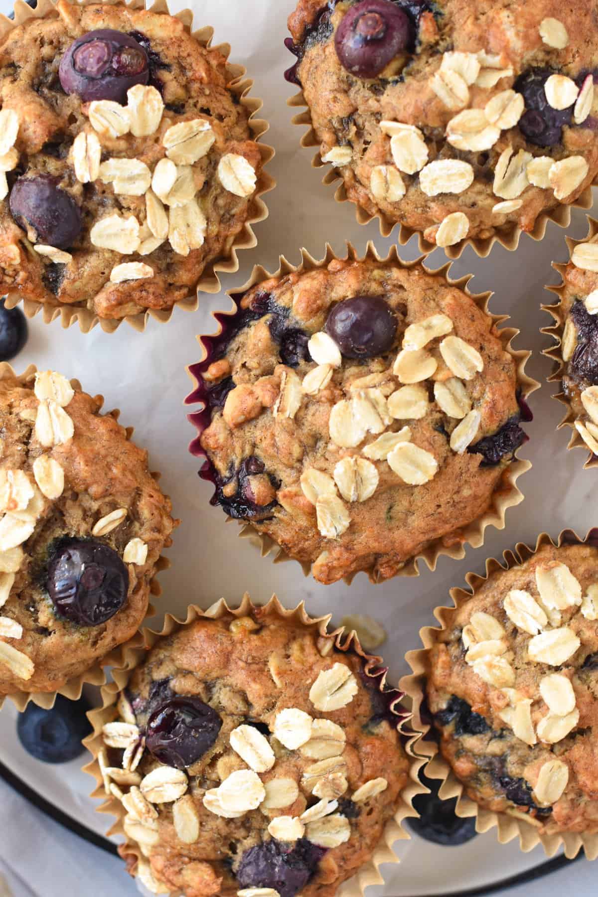 Healthy Banana Blueberry Muffins