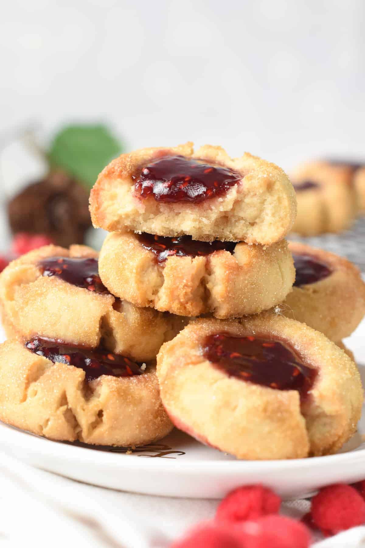 3 Ingredient Thumbprint Cookies Vegan Thumbprint Raspberry Jam