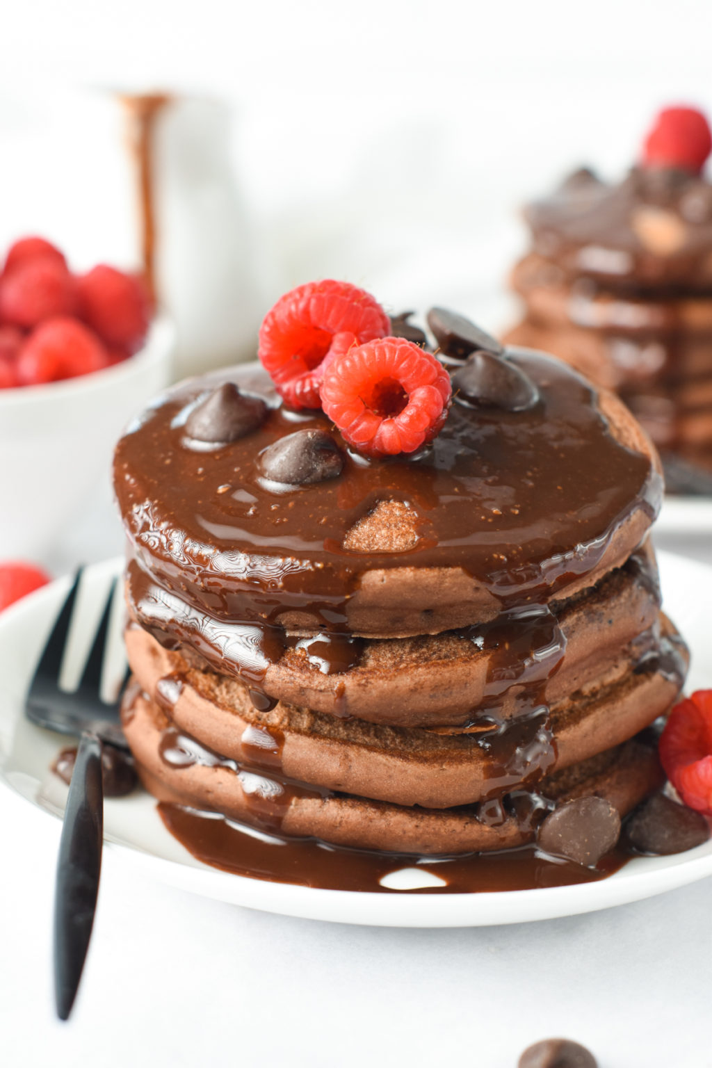 Chocolate Protein Pancakes (No Eggs, 12g Protein) - The Conscious Plant ...