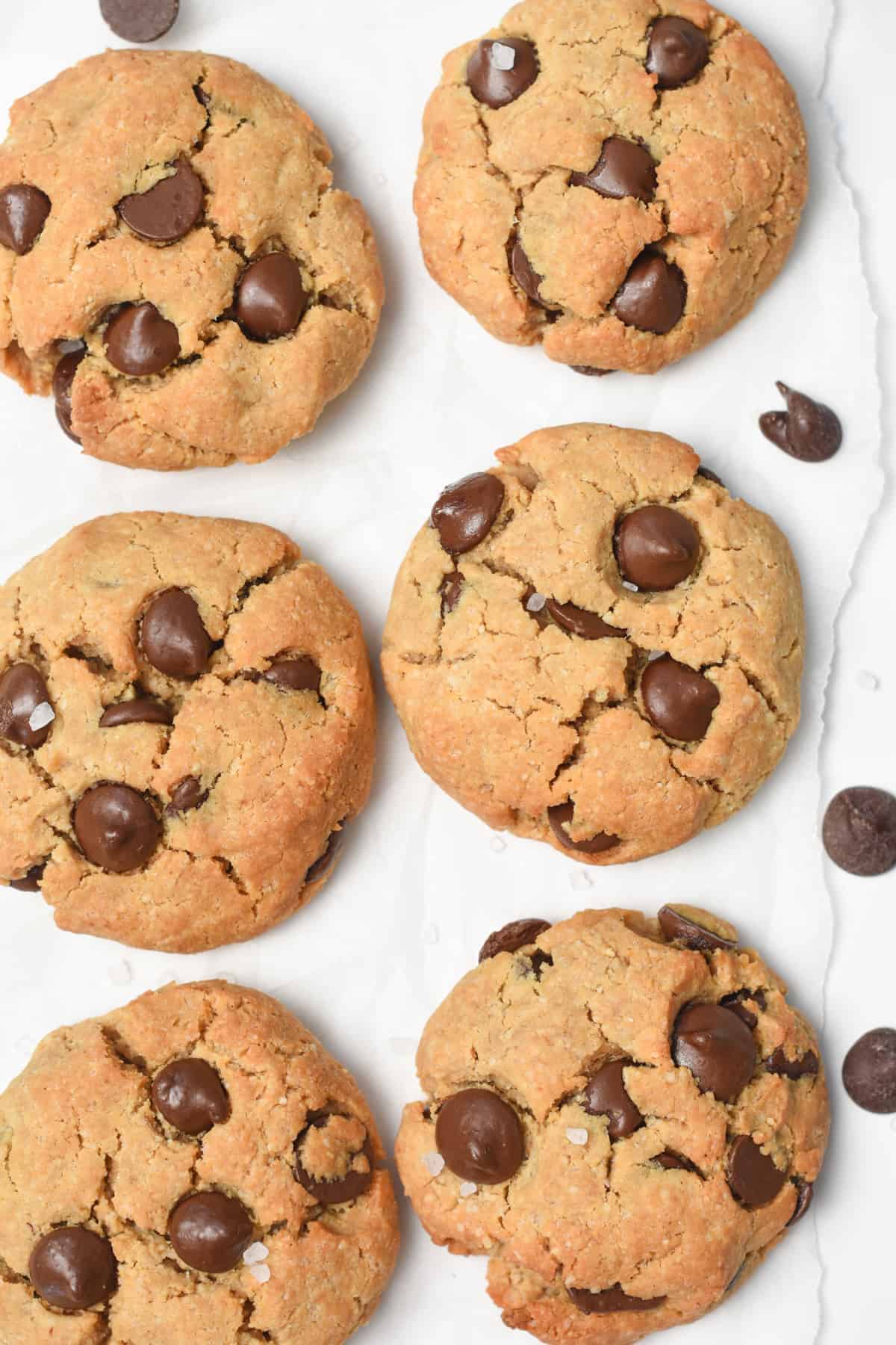 6 Protein Cookies on a table.