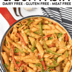 Vegan Cajun Pasta with red bell pepper