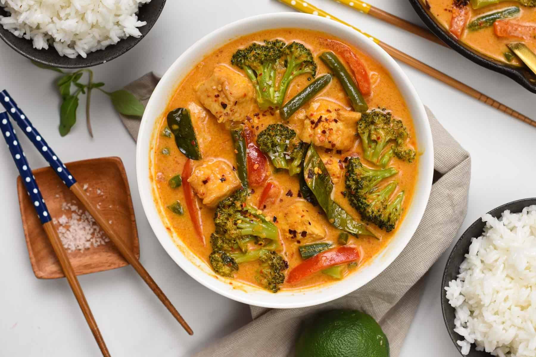 Tofu Red Curry Vegan Thai Curry with Tofu Vegetable