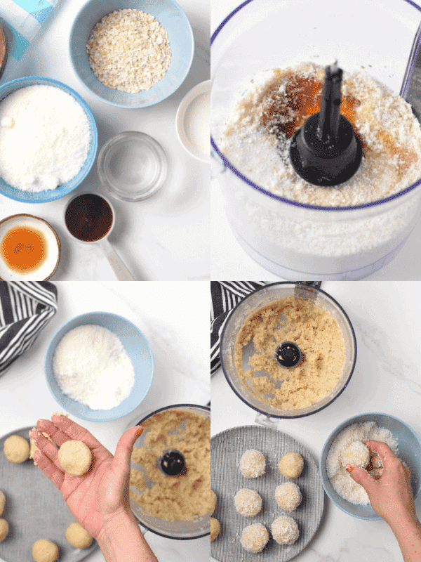 How to make No Bake Coconut Energy Balls in a few pictures.