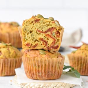 Vegan Savory Muffins – Zucchini & Sundried Tomatoes