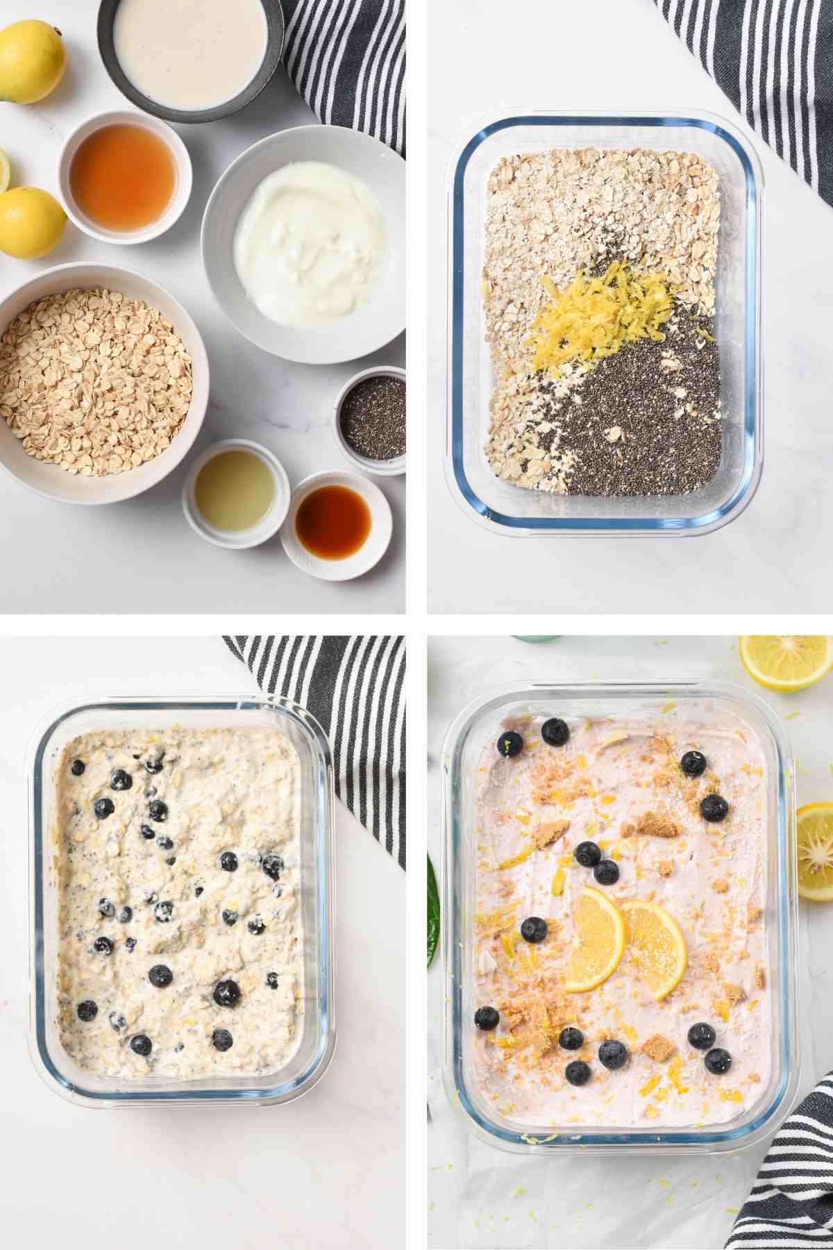 Making Lemon Blueberry Overnight Oats